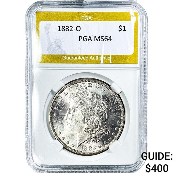 1882-O Morgan Silver Dollar PGA MS64