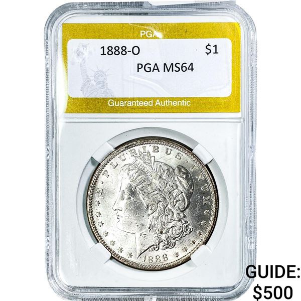 1888-O Morgan Silver Dollar PGA MS64