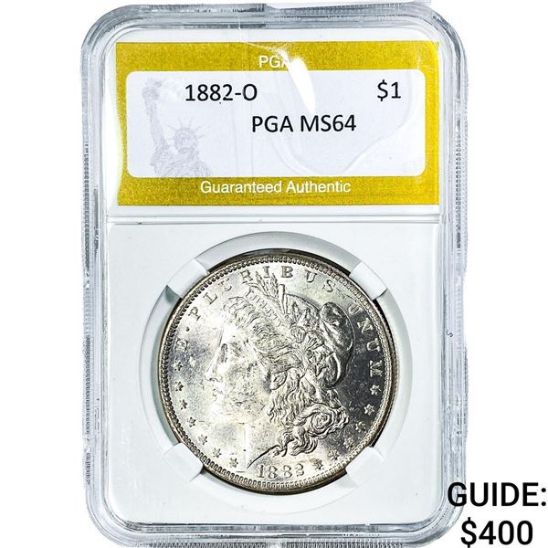 1882-O Morgan Silver Dollar PGA MS64