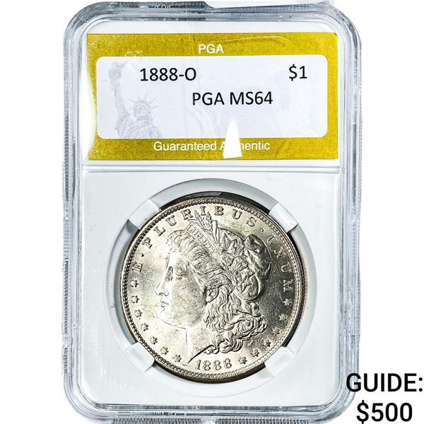 1888-O Morgan Silver Dollar PGA MS64