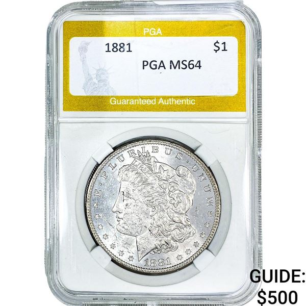 1881 Morgan Silver Dollar PGA MS64