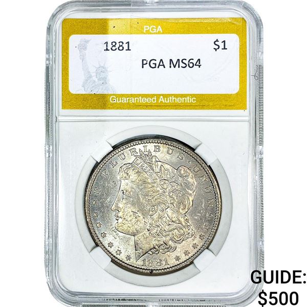 1881 Morgan Silver Dollar PGA MS64