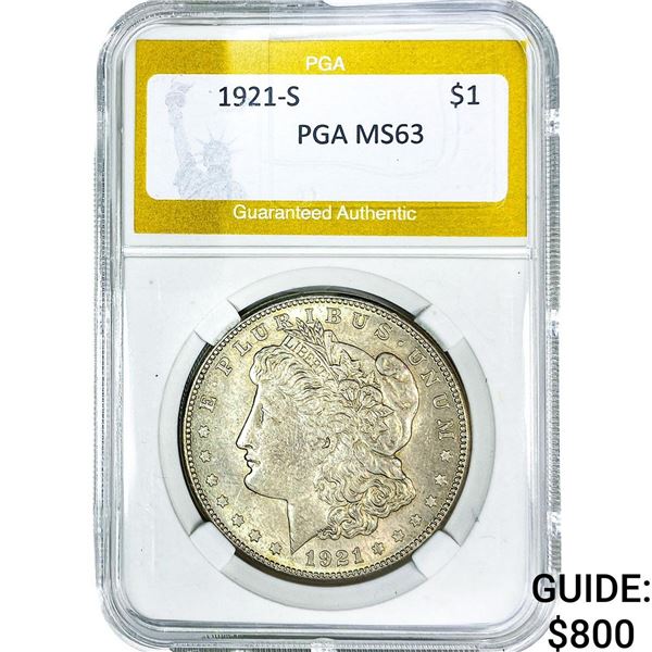 1921-S Morgan Silver Dollar PGA MS64
