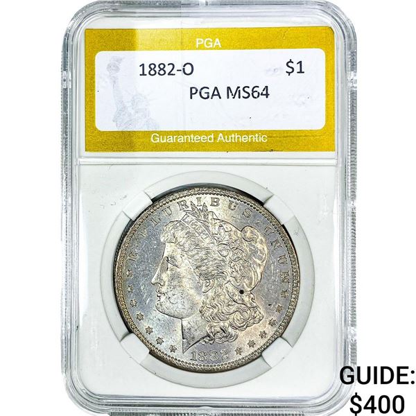 1882-O Morgan Silver Dollar PGA MS64