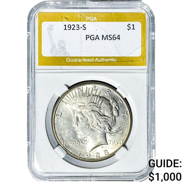 1923-S Silver Peace Dollar PGA MS64