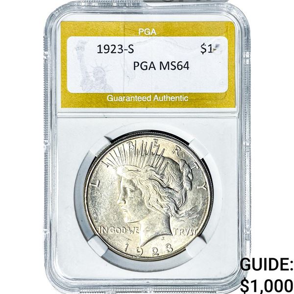 1923-S Silver Peace Dollar PGA MS64