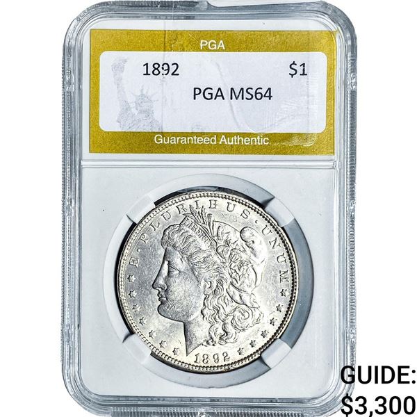 1892 Morgan Silver Dollar PGA MS64