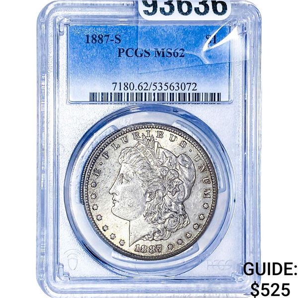 1887-S Morgan Silver Dollar PCGS MS62