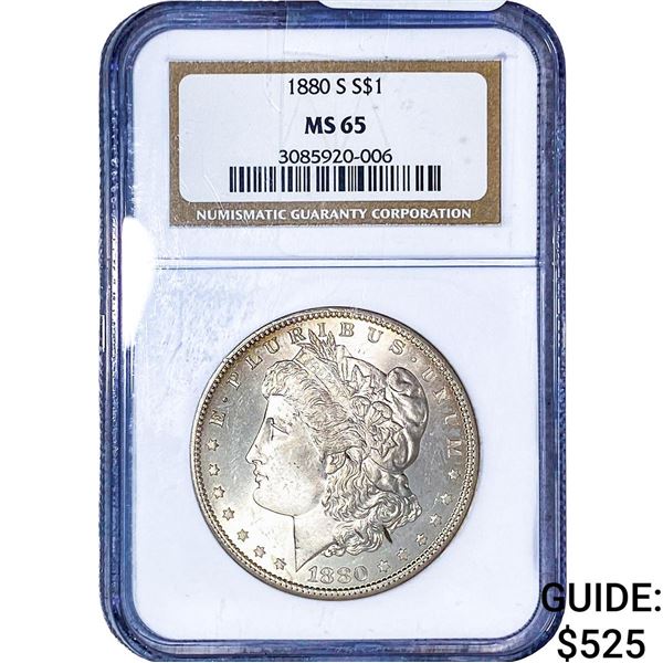 1880-S Morgan Silver Dollar NGC MS65