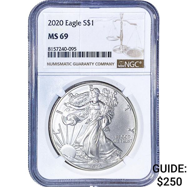 2020 Silver Eagle NGC MS69