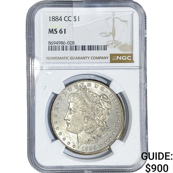 1884-CC Morgan Silver Dollar NGC MS61