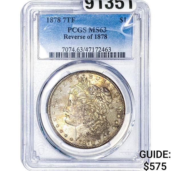 1878 Morgan Silver Dollar PCGS MS63 REV 78