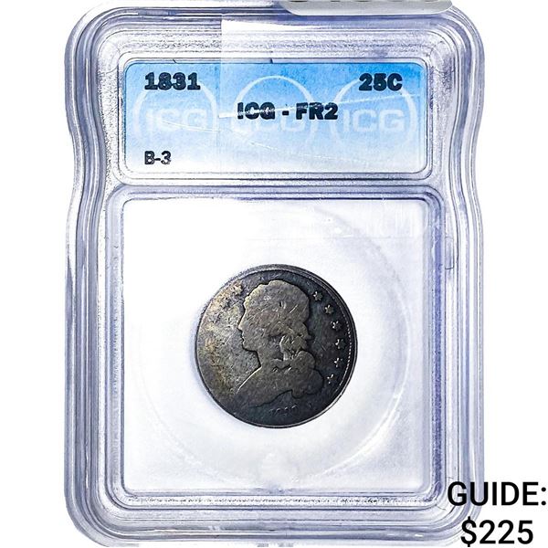 1831 Capped Bust Quarter ICG FR2 B-3