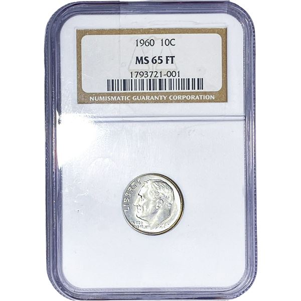 1960 Roosevelt Dime NGC MS65 FT