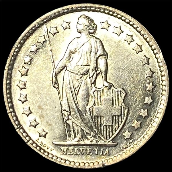 1957B Switzerland SIlver 1/2 Franc