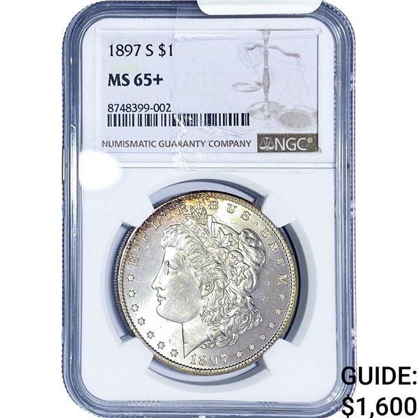 1897-S Morgan Silver Dollar NGC MS65+