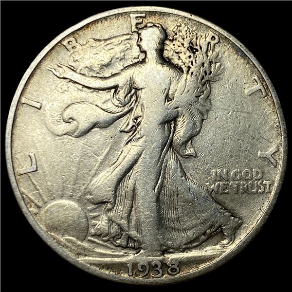1938-D Silver Walking Liberty Half Dollar  LIGHTLY CIRCULATED