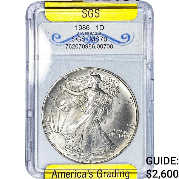 1986 Silver Eagle SGS MS70