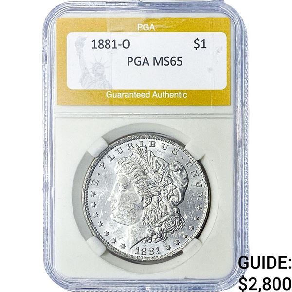 1881-O Morgan Silver Dollar PGA MS65