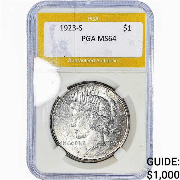 1923-S Silver Peace Dollar PGA MS64