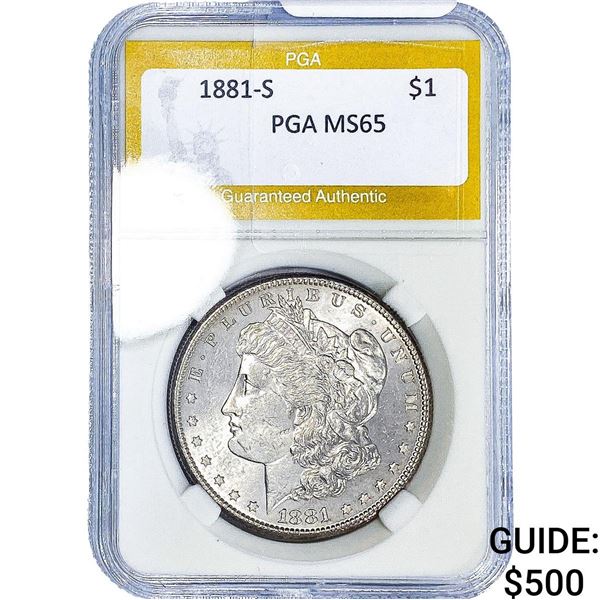 1881-S Morgan Silver Dollar PGA MS65
