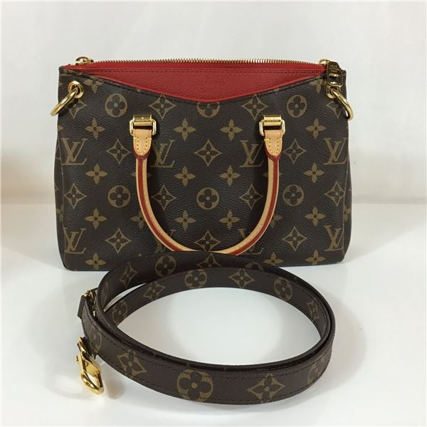 Louis Vuitton Monogram Canvas Pallas BB Handbag with Cerise Trim w/ COA