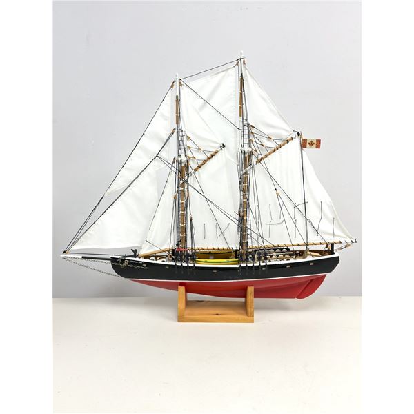 Handcrafted Wooden Model Schooner Spanish Bay with Display Stand