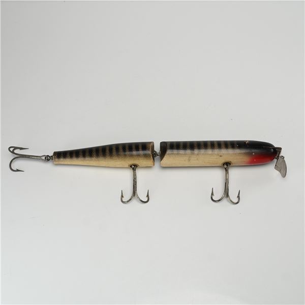 Vintage Creek Chub Giant Pikie Jointed Wooden Fishing Lure