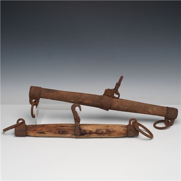Pair of Wooden Horse Yokes with Iron Hardware