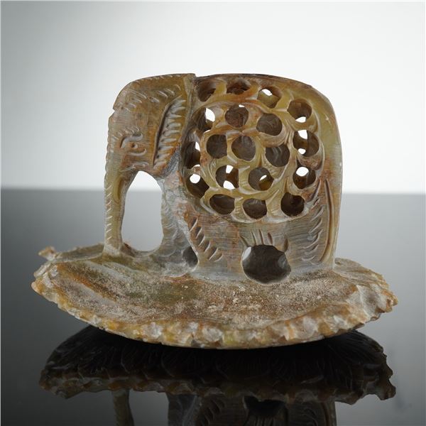 Elephant Hand Carved Soapstone Incense Burner