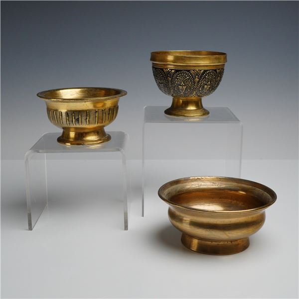 3pc Handcrafted Indian Brass Pots