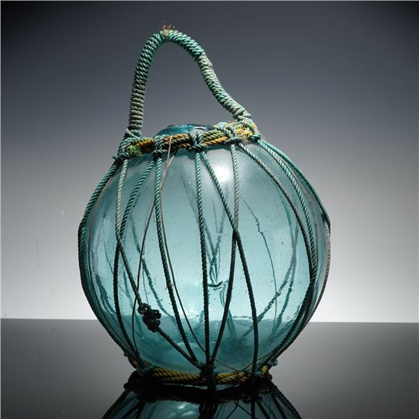 Japanese Hand-Blown Glass Maritime Floating Roped Buoy
