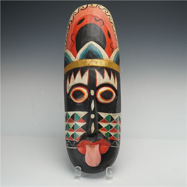Indonesian Carved and Painted Wooden Mask