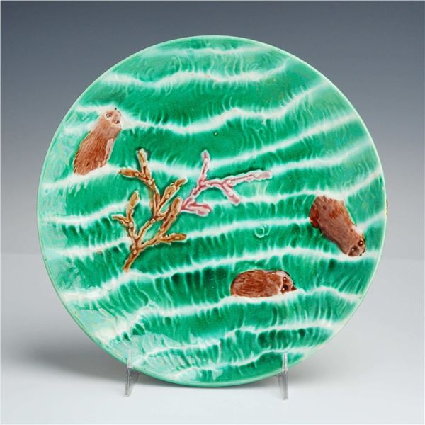 Wedgwood Majolica Ocean Pattern Plate with Swimming Seals
