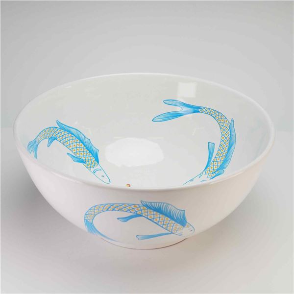 Grazia-Deruta by Maria Christina Hamel Majolica Fish Centerpiece Bowl
