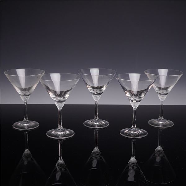 Set of 5 Villeroy & Boch Octavie Crystal Martini Glasses
