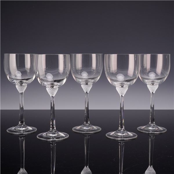 Set of Five Villeroy & Boch Octavie Crystal Claret Wine Glasses