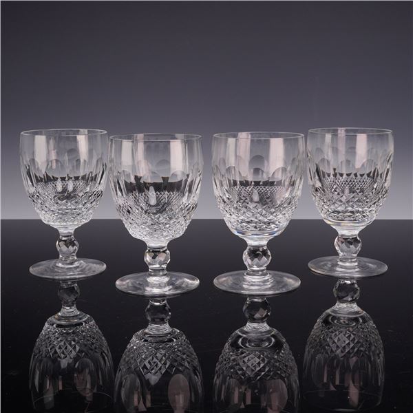 Set of Four Waterford Crystal Short Stem Water Goblets, Colleen Pattern