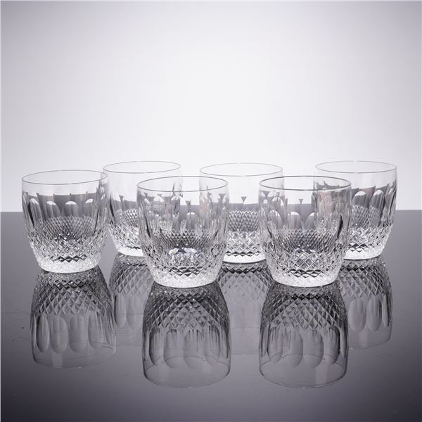 6pc Waterford Colleen Pattern Crystal Double Old-Fashioned Glasses