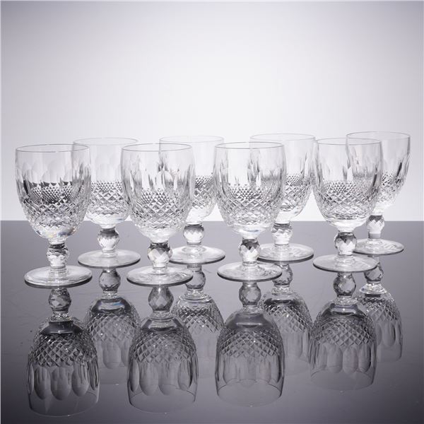 8pc Waterford Crystal Colleen Pattern Short Stem Wine Glasses