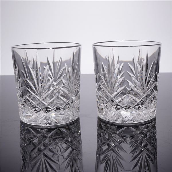 2pc Cut Crystal Double Old Fashioned Glasses