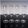 Image 1 : 4pc Martha Stewart Champagne Glass Set with Gold Rim