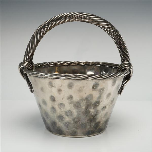 Vintage Spanish Silver-Plated Hammered Champagne Cooler Attributed to Valenti