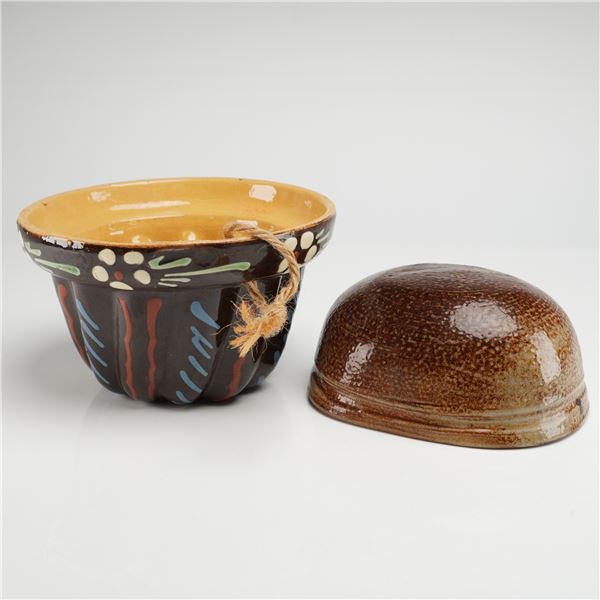 A Pair of Vintage Pottery Kugelhopf and Pudding Molds