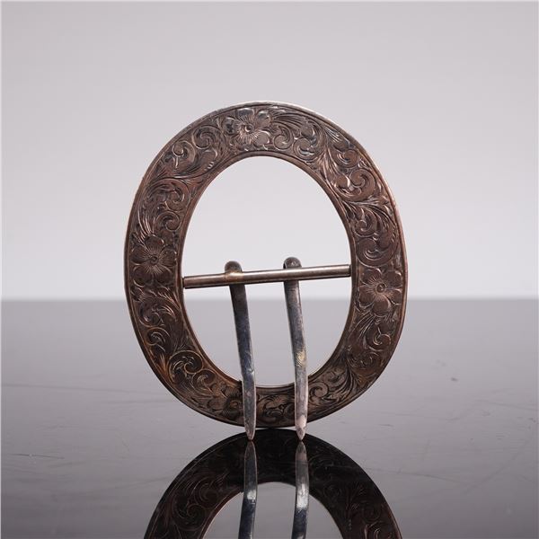 Victorian Sterling Silver Oval Sash Buckle
