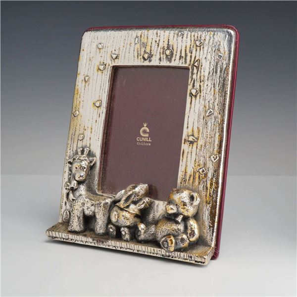 Cunill Orfebres Sterling Silver Nursery Photo Frame with Teddy Bear Rabbit and Giraffe