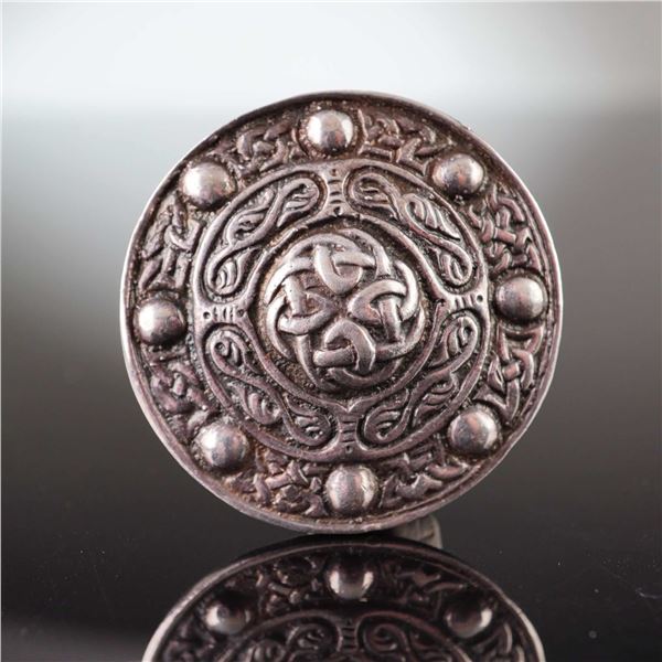 Sterling Silver English Celtic Targe Brooch