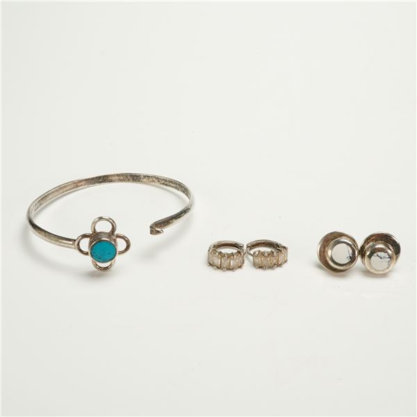 5pc Sterling Silver Earrings and Bracelet