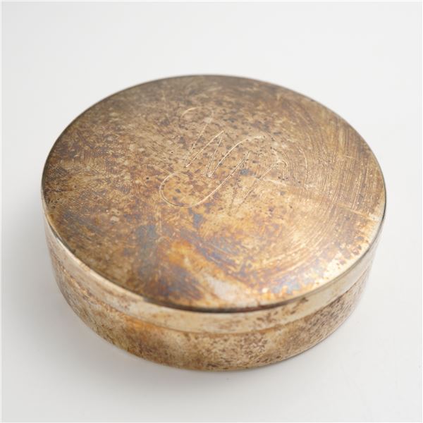 Sterling Silver Round Lidded Jewelry Box