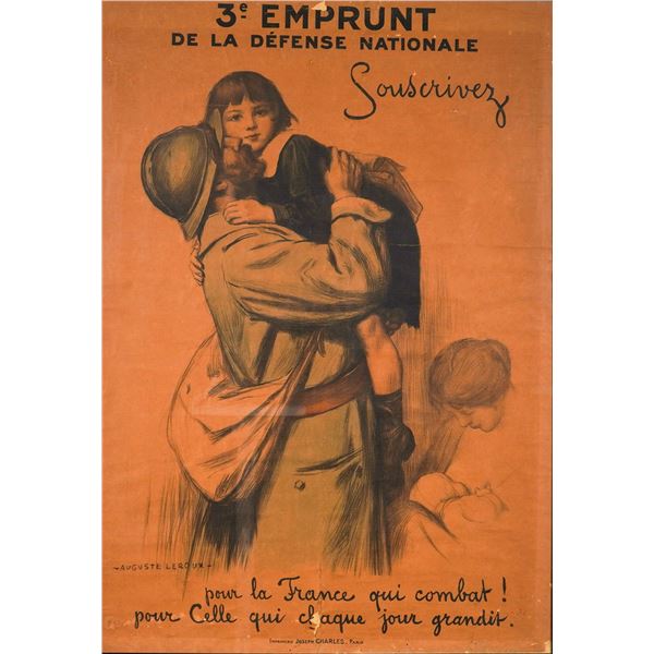 Auguste Leroux (French 1871-1954) WWI French War Bond Lithographic Poster